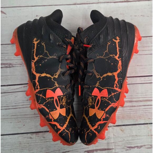 Under Armour 6y Black Orange Phoenix Fire Football Cleats - Picture 5 of 8